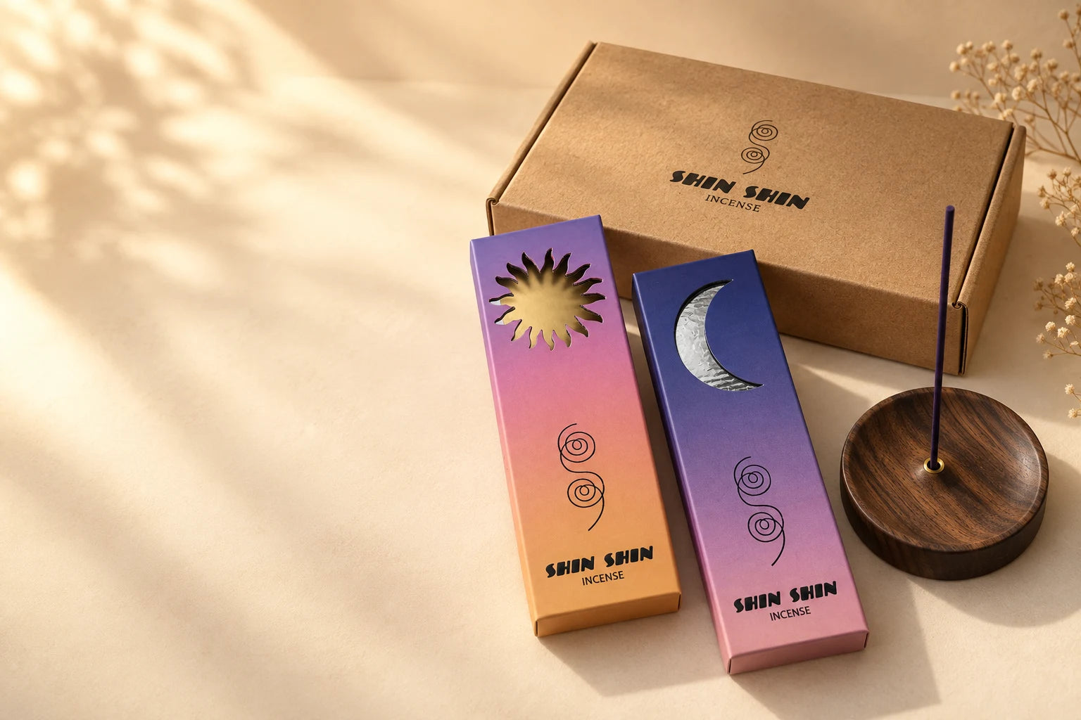 The Discovery Box collection: Dawn, Dusk and a dark wooden incense holder
